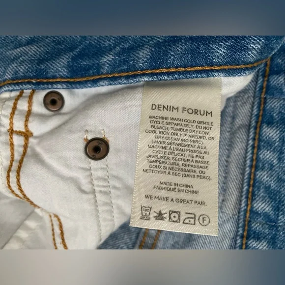 Denim Forum Aritzia The Claudia Baggy Short Size 26 Frayed Jean Shorts - Picture 5 of 7